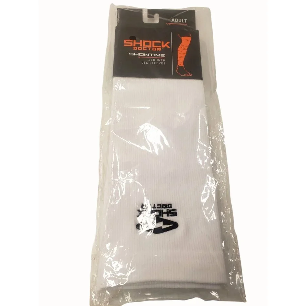 Shock Doctor Showtime Scrunch Leg Sleeves Adult White OSFM Compression NEW Pair